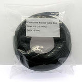 Expandable Braided Cable Sock Black 1/2"(12.7mm) x 100Ft (30.48m)