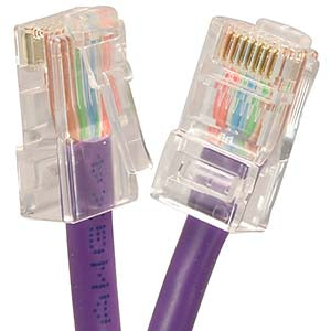 0.5Ft Cat5E UTP Ethernet Network Non Booted Cable Purple