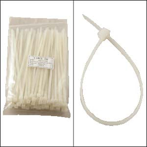 8" Nylon Cable Tie 50lbs Clear 100pk