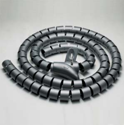 Spiral Cable Zip Wrap Black 25mm x 1.5m (1" x 4.92Ft)