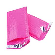 25 (#00) 5" x 10" Hot Pink Poly Bubble Mailers Self Seal Padded Shipping Envelopes - Total 25 Envelopes